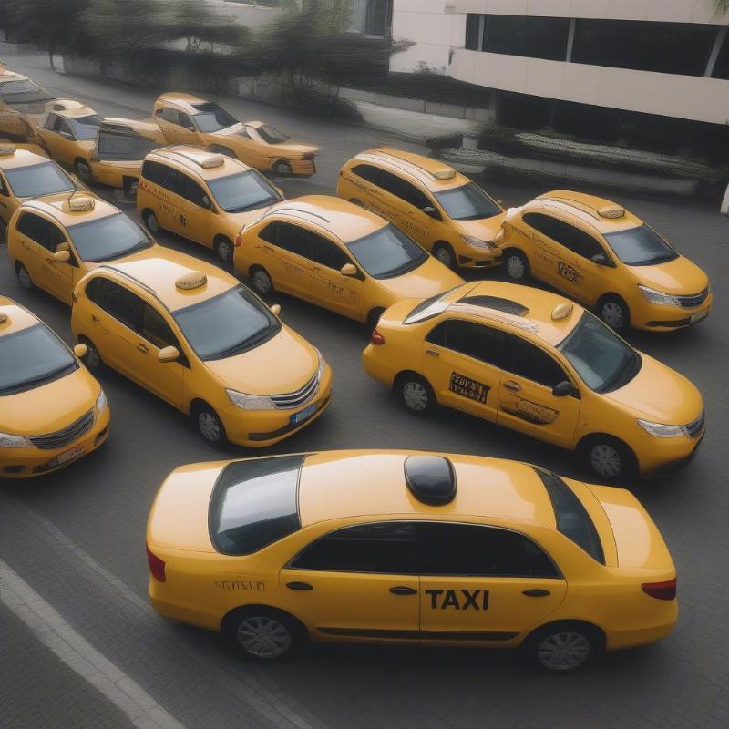 Đội xe taxi Bình Châu hiện đại