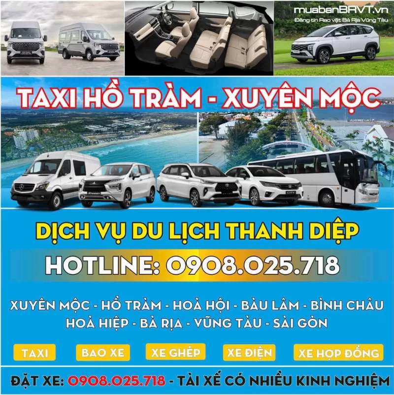 Taxi Vinasun Xuyên Mộc Hồ Tràm Giá Rẻ